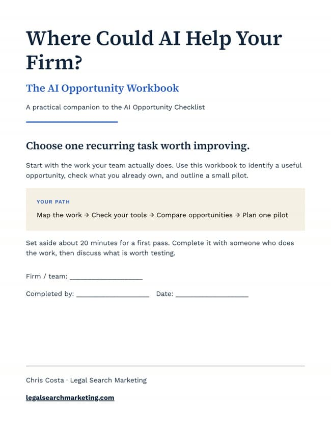 AI Opportunity Checklist & Workbook