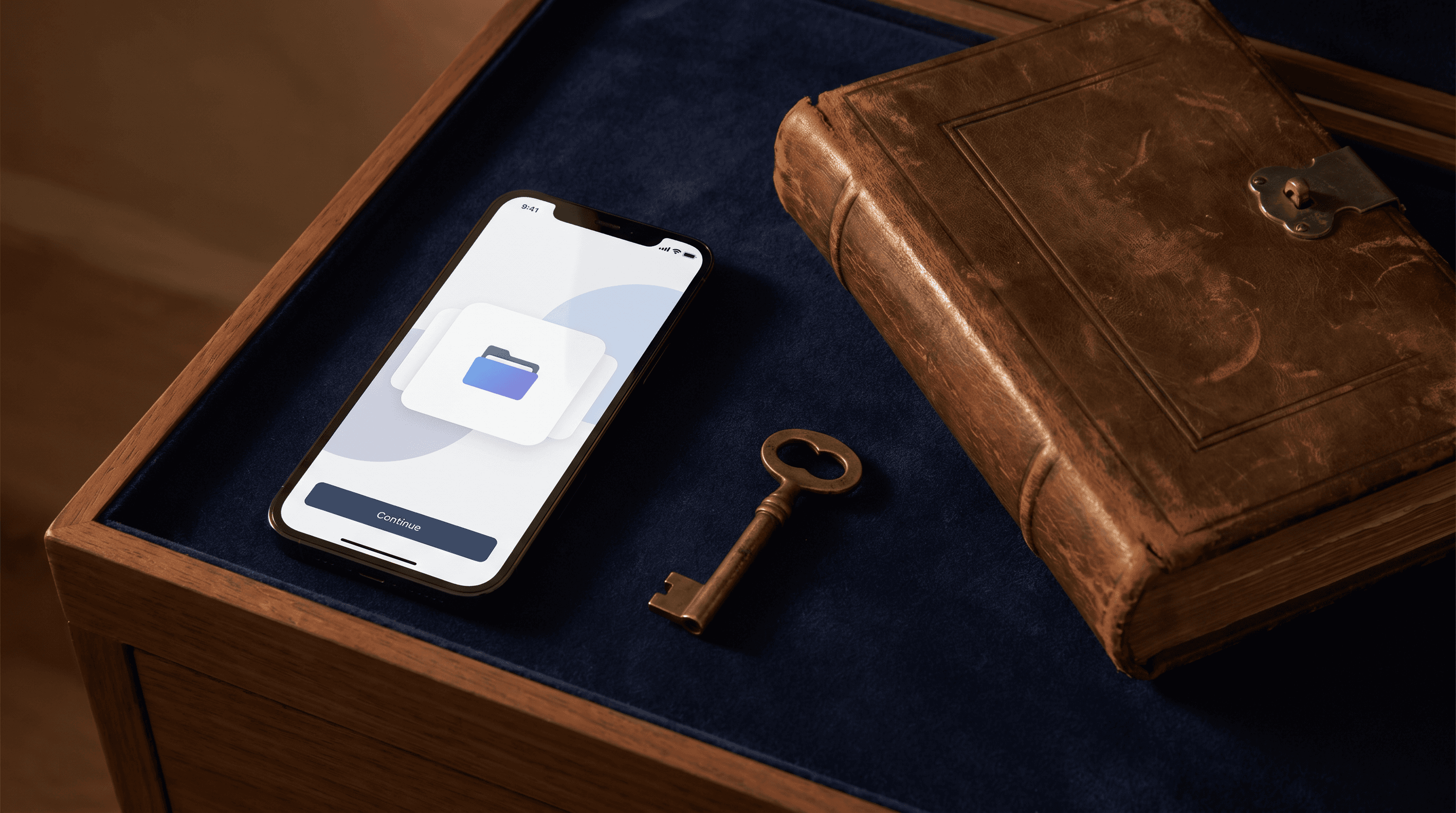 Secure estate planning document vault app on a smartphone