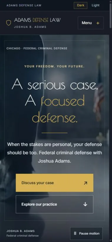 Chicago Criminal Lawyers actual mobile website screenshot