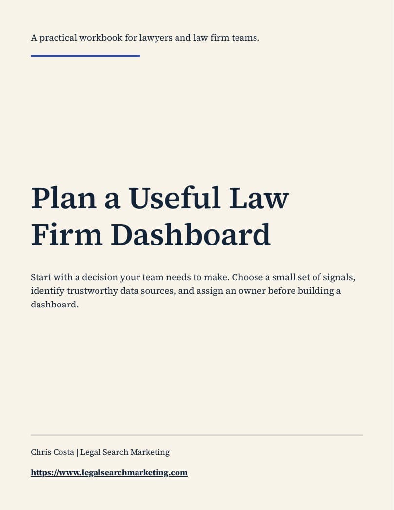 Law Firm Dashboard Planning Workbook
