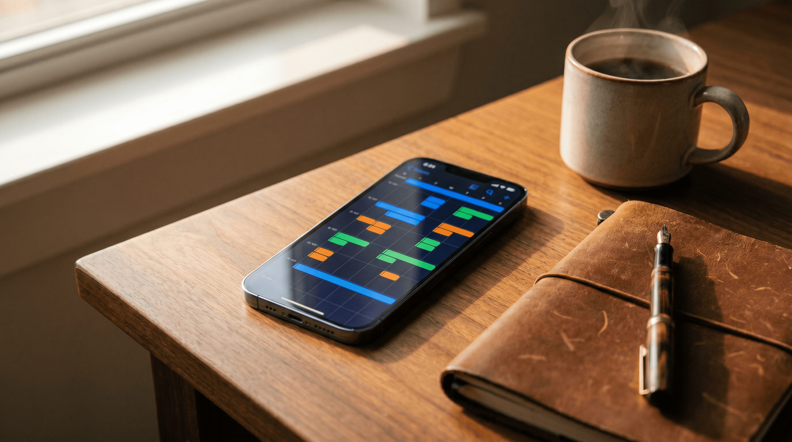 Family law app calendar and communication interface on a smartphone