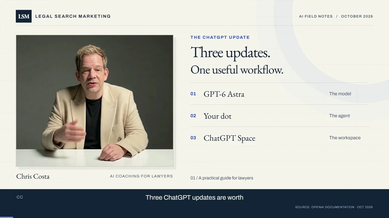 GPT-6 Astra, Dots, and ChatGPT Space: A Practical Starting Point for Law Firms